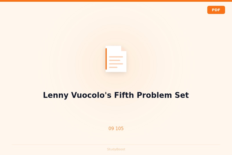 Lenny Vuocolo's Fifth Problem Set