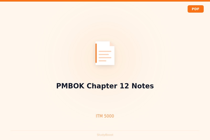 PMBOK Chapter 12 Notes