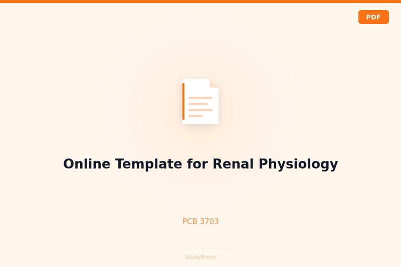 Online Template for Renal Physiology