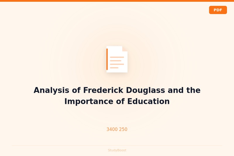 Analysis of Frederick Douglass and the Importance of Education