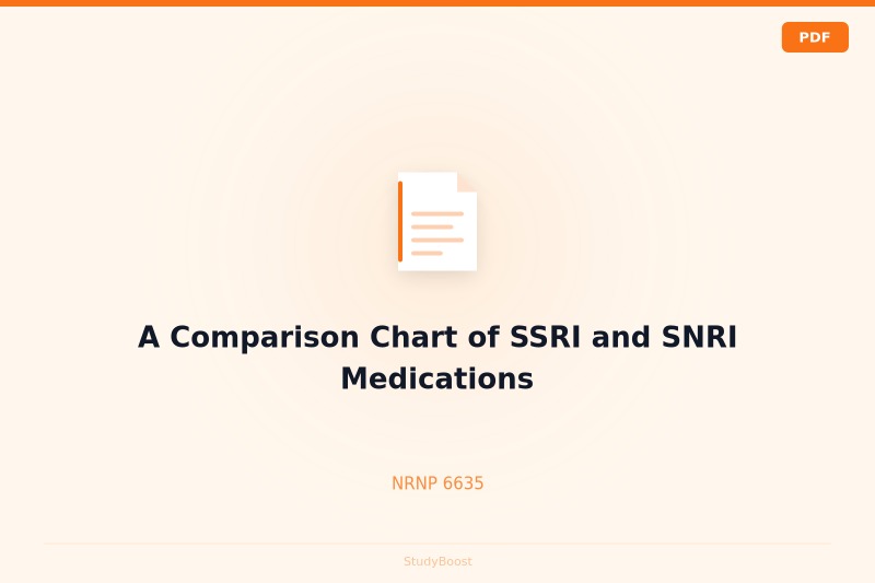 A Comparison Chart of SSRI and SNRI Medications