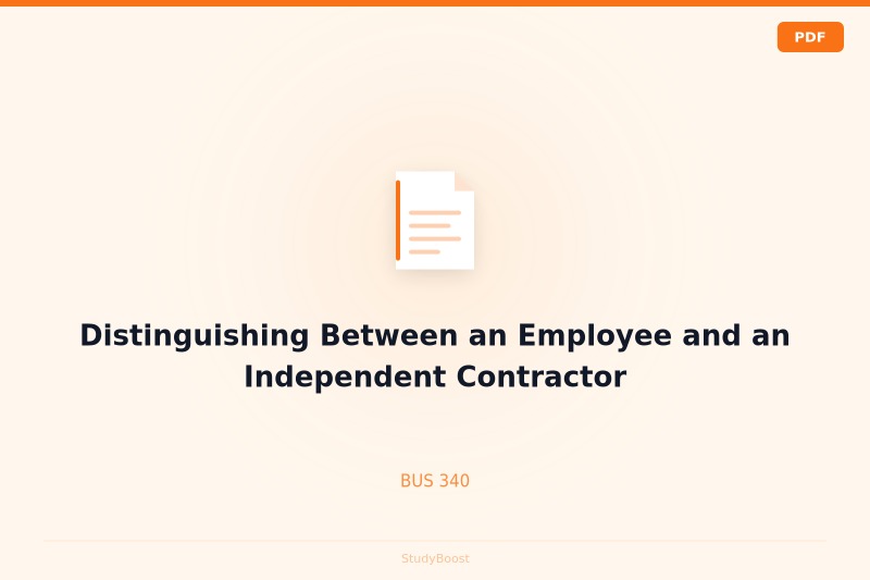 Distinguishing Between an Employee and an Independent Contractor