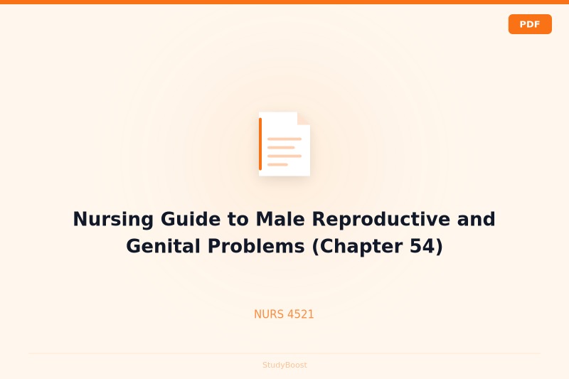 Nursing Guide to Male Reproductive and Genital Problems (Chapter 54)