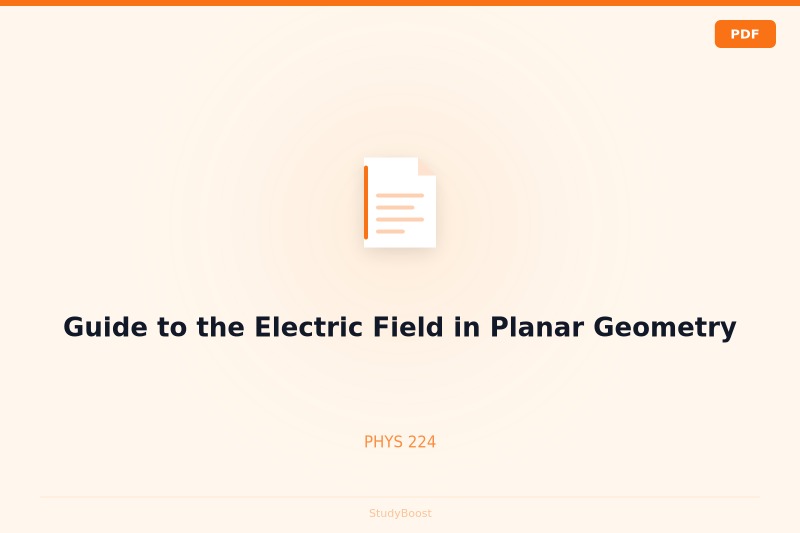 Guide to the Electric Field in Planar Geometry