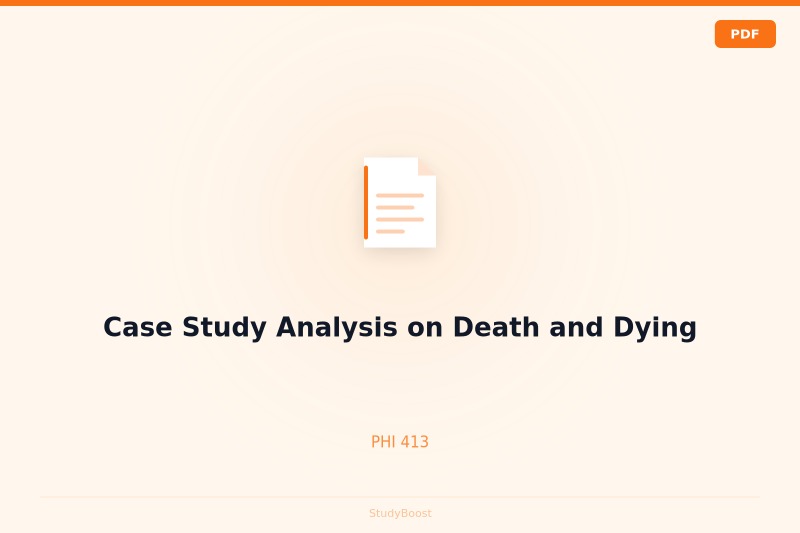 Case Study Analysis on Death and Dying