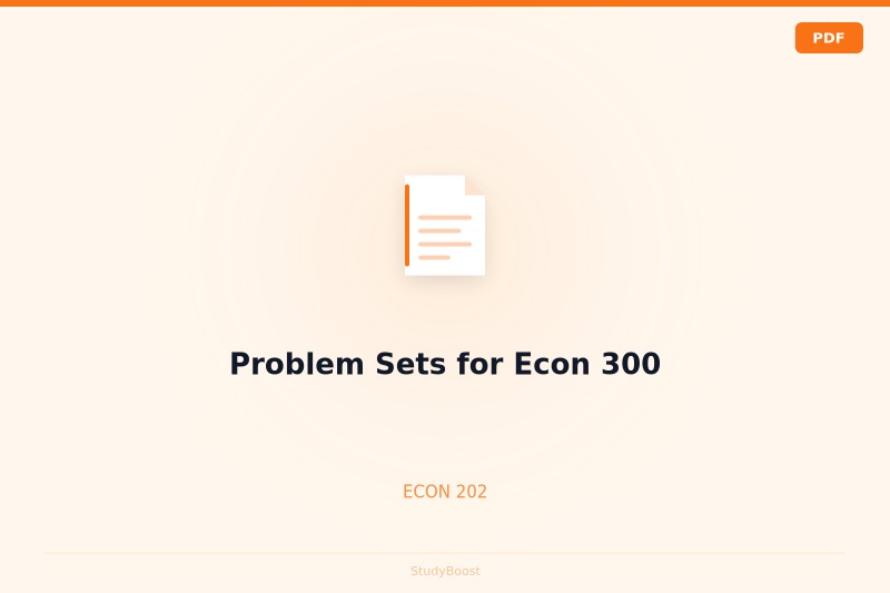 Problem Sets for Econ 300