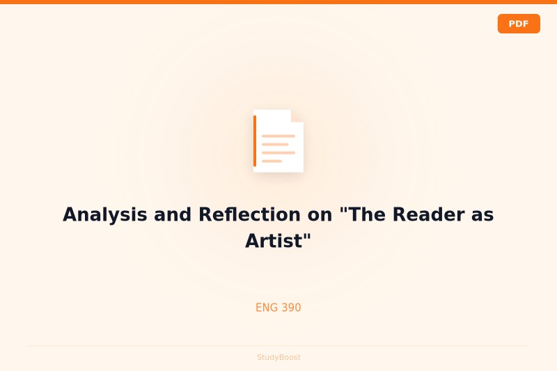 Analysis and Reflection on "The Reader as Artist"