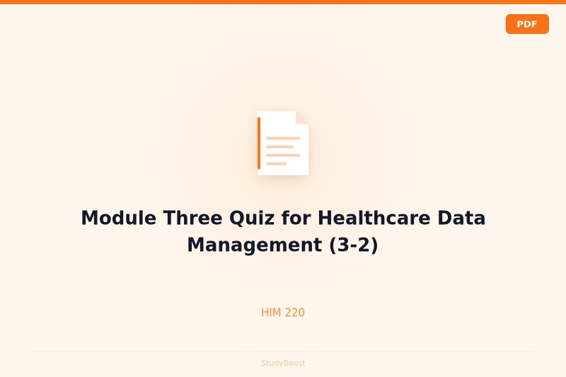 Module Three Quiz for Healthcare Data Management (3-2)