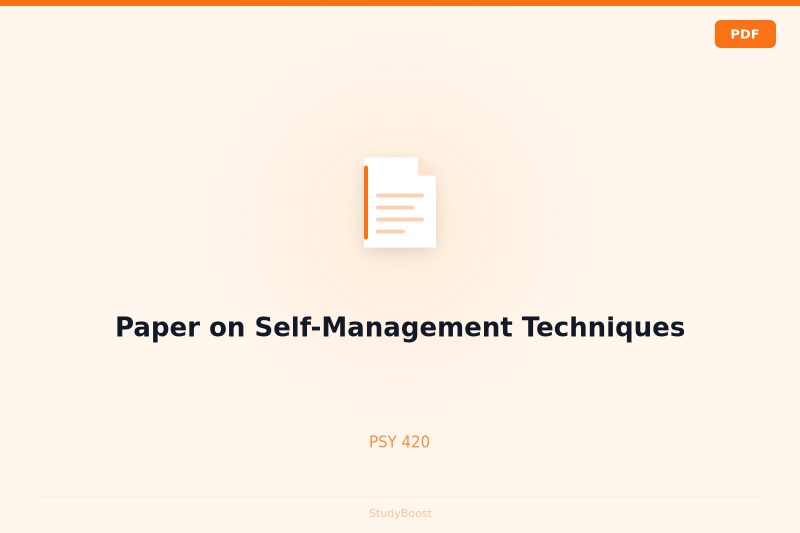 Paper on Self-Management Techniques