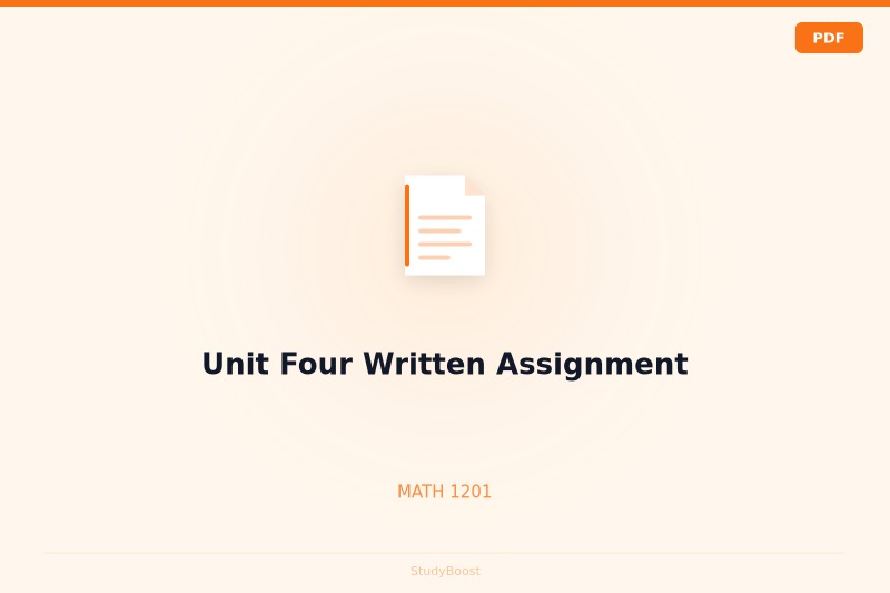 Unit Four Written Assignment