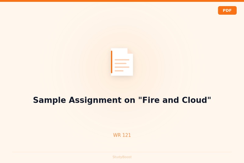Sample Assignment on "Fire and Cloud"