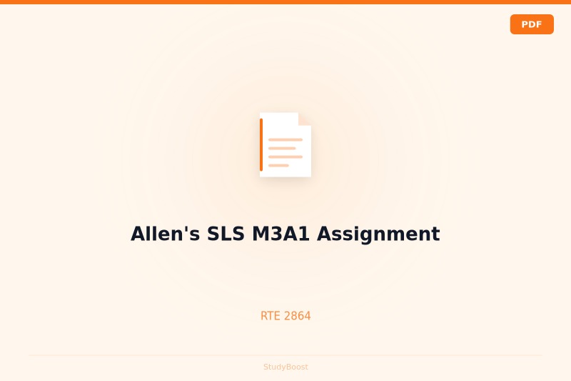 Allen's SLS M3A1 Assignment