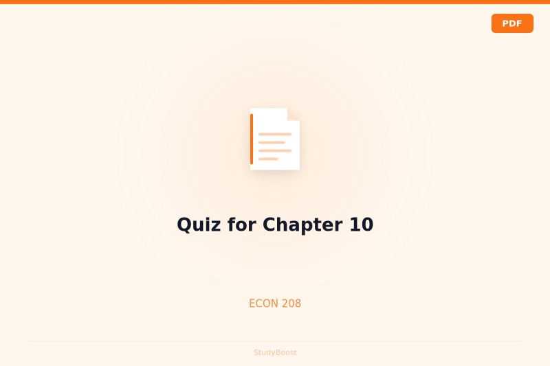 Quiz for Chapter 10