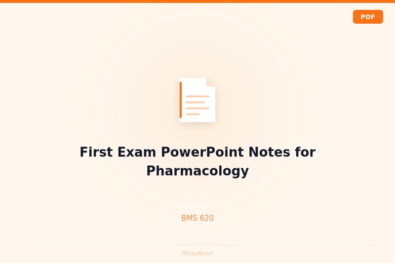 First Exam PowerPoint Notes for Pharmacology