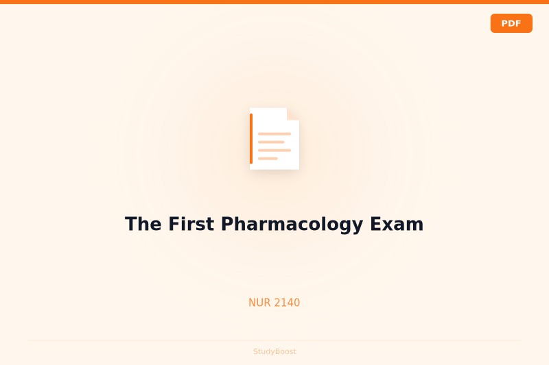 The First Pharmacology Exam