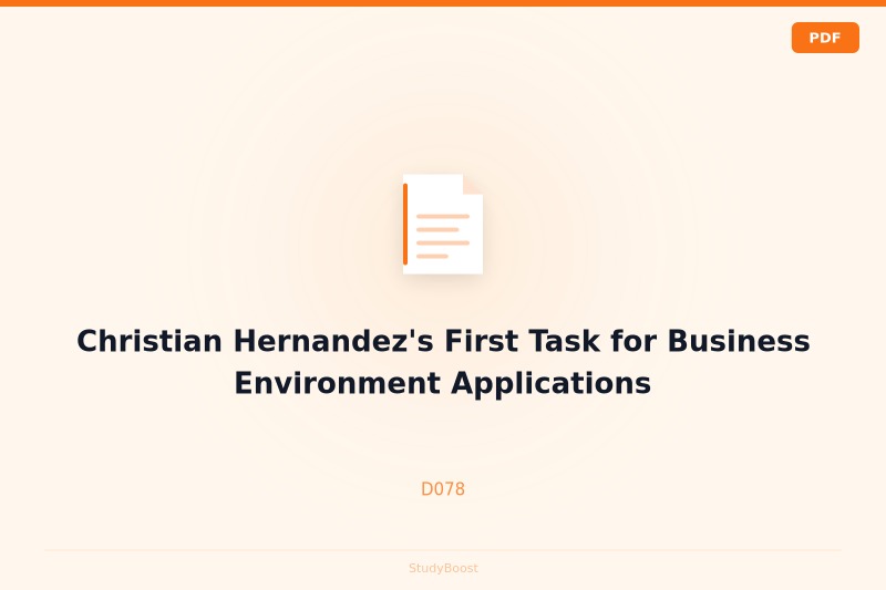 Christian Hernandez's First Task for Business Environment Applications