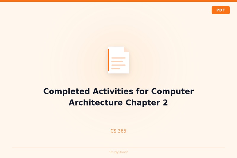 Completed Activities for Computer Architecture Chapter 2