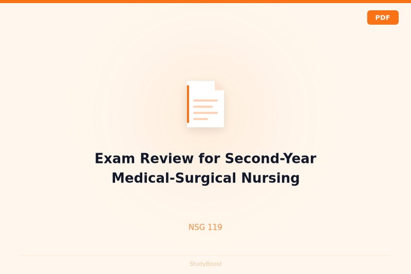 Exam Review for Second-Year Medical-Surgical Nursing