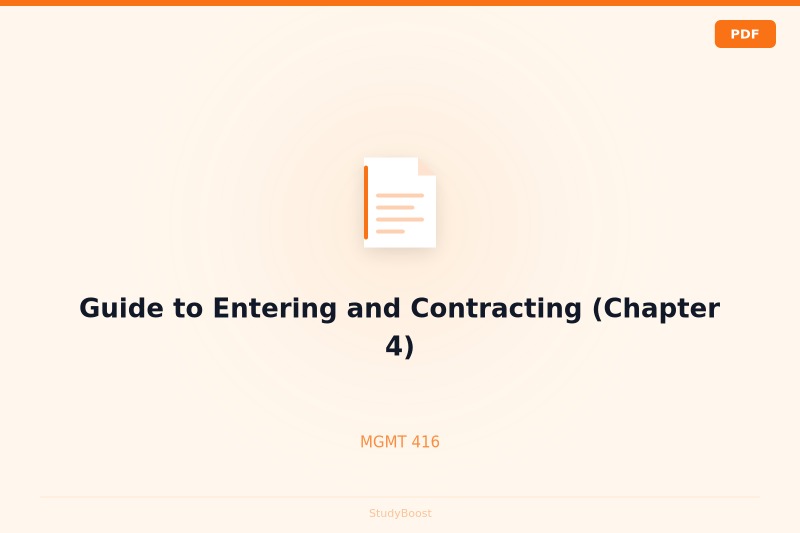 Guide to Entering and Contracting (Chapter 4)
