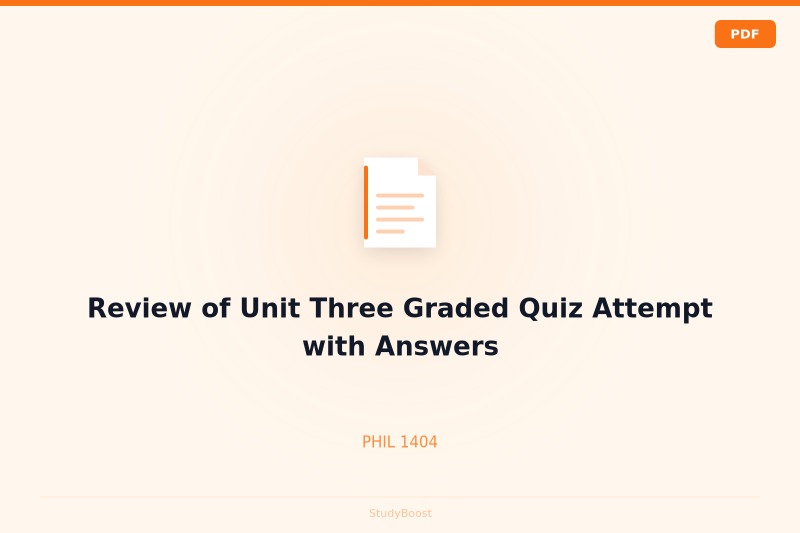 Review of Unit Three Graded Quiz Attempt with Answers