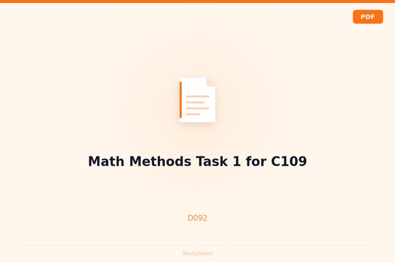 Math Methods Task 1 for C109