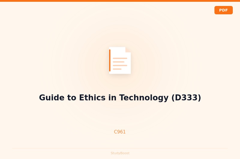 Guide to Ethics in Technology (D333)
