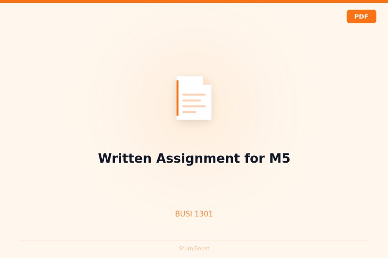 Written Assignment for M5