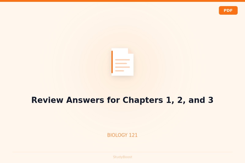Review Answers for Chapters 1, 2, and 3