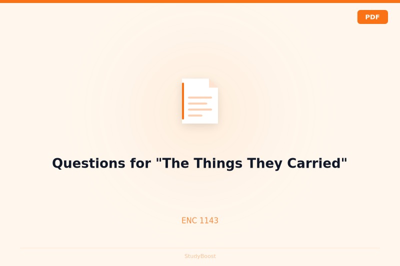Questions for "The Things They Carried"