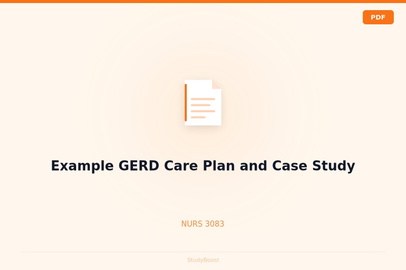 Example GERD Care Plan and Case Study