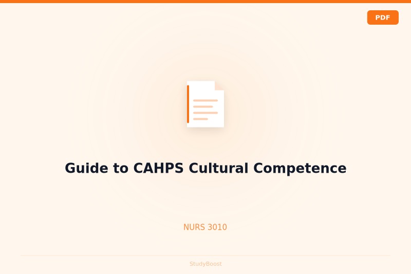 Guide to CAHPS Cultural Competence