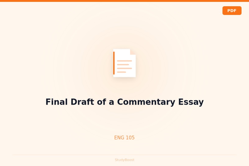 Final Draft of a Commentary Essay