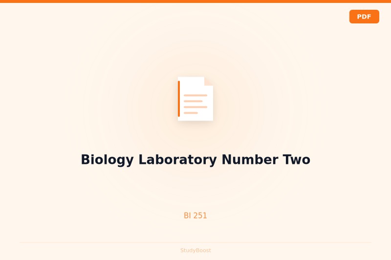 Biology Laboratory Number Two