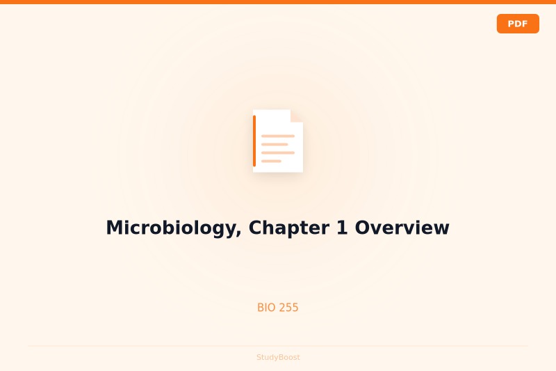 Microbiology, Chapter 1 Overview
