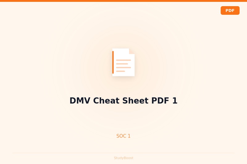DMV Cheat Sheet PDF 1