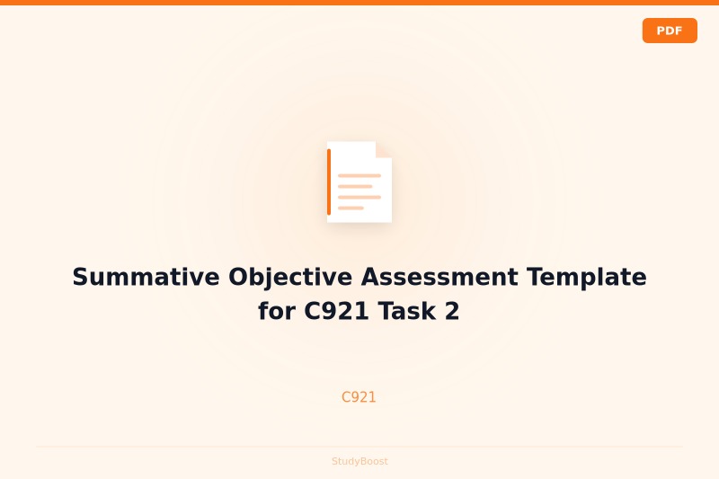 Summative Objective Assessment Template for C921 Task 2