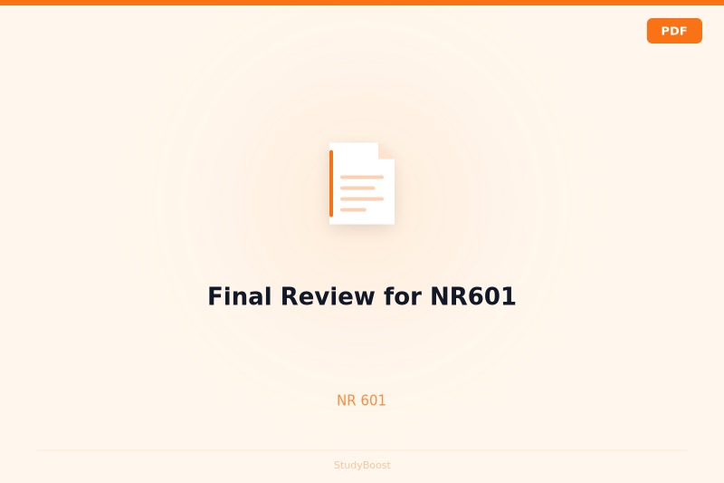 Final Review for NR601
