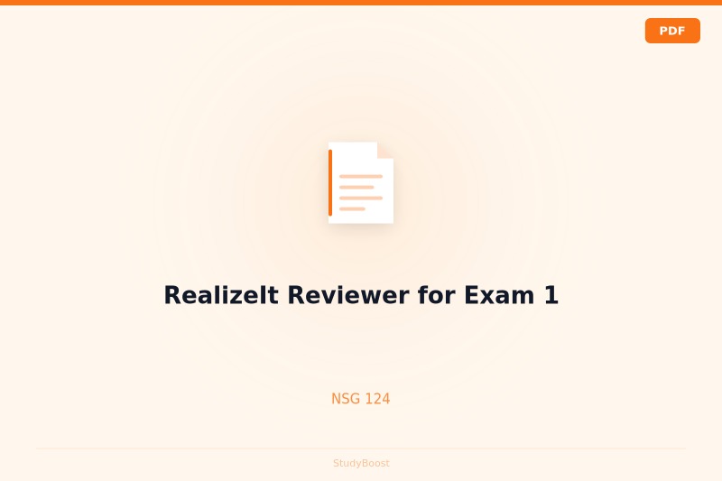 RealizeIt Reviewer for Exam 1