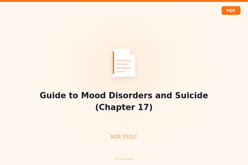 Guide to Mood Disorders and Suicide (Chapter 17)