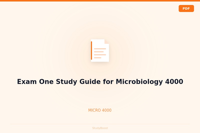 Exam One Study Guide for Microbiology 4000