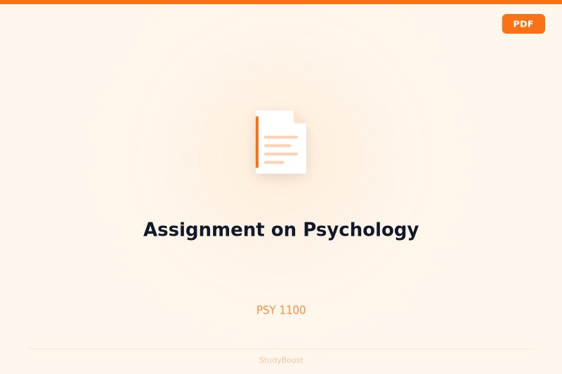 Assignment on Psychology