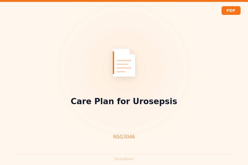 Care Plan for Urosepsis