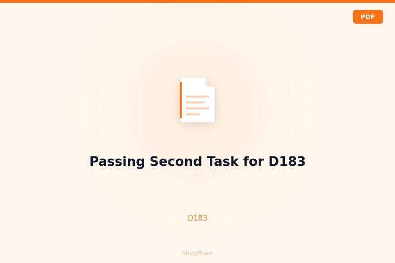 Passing Second Task for D183