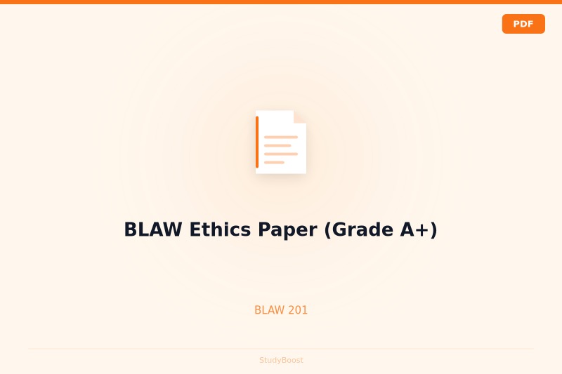 BLAW Ethics Paper (Grade A+)