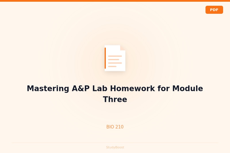 Mastering A&P Lab Homework for Module Three