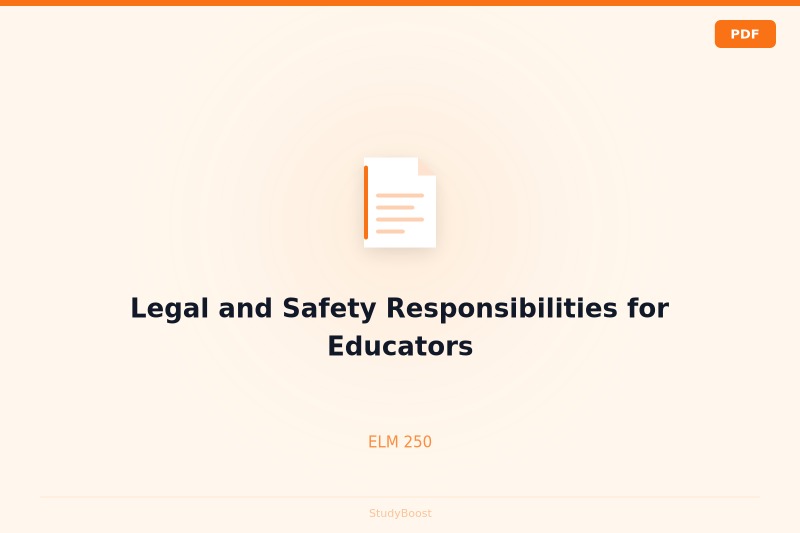 Legal and Safety Responsibilities for Educators