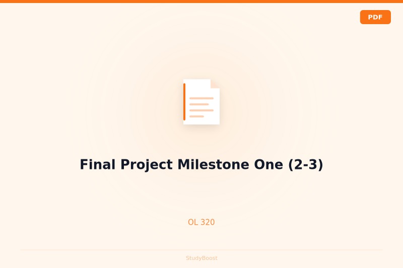 Final Project Milestone One (2-3)
