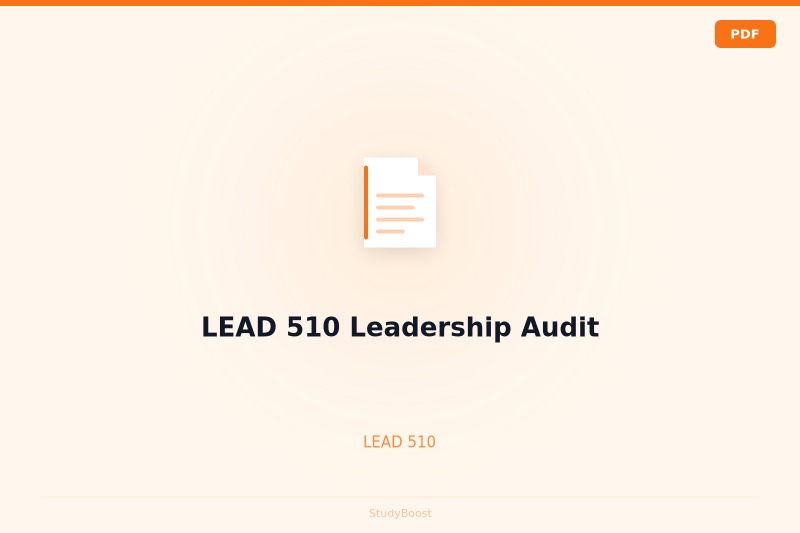LEAD 510 Leadership Audit