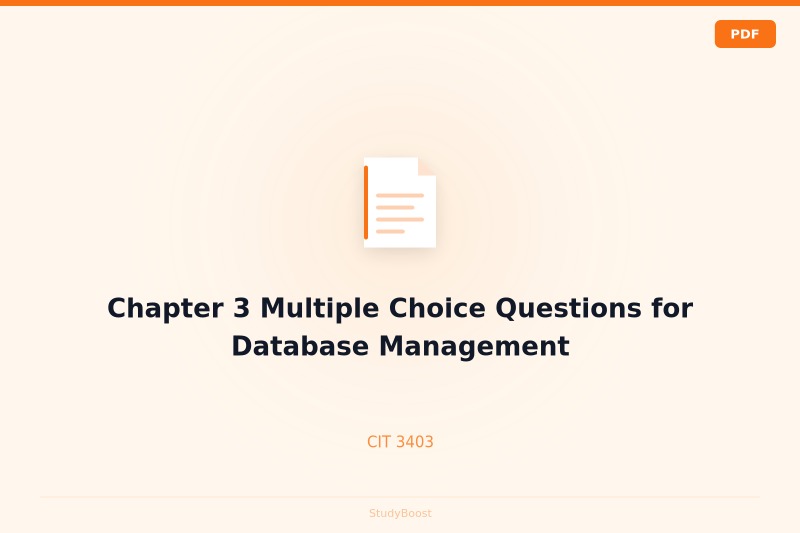 Chapter 3 Multiple Choice Questions for Database Management