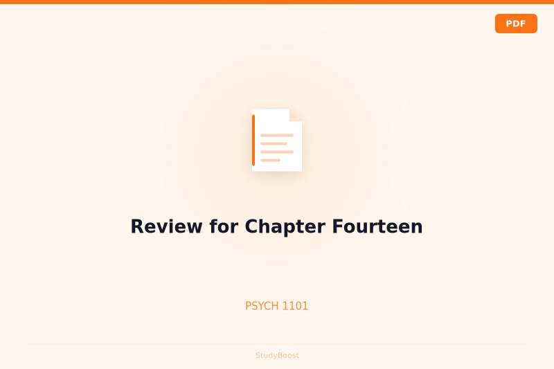 Review for Chapter Fourteen
